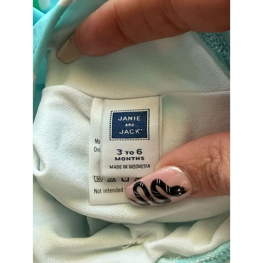 NWOT Janie And Jack Retro Sailboat Sailor One Piece Swimsuit Baby Girl 3-6 Month